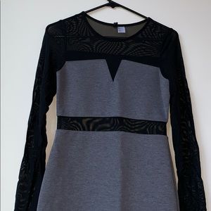 Mesh/ gray bodycon dress